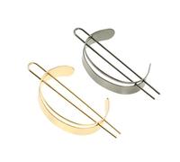 Hohopeti 2pcs Vintage Style U-shaped Metal Hair Stick Female Hair Chopsticks in Black and Gold Elegant Retro Hairpins for DIY Headdress Suitable for Parties Festivals and Ceremonies