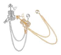 Hohopeti 2pcs Violin Pin Clothes Lapel Pin Creative Stylish Alloy Metal Brooch Fixed on Clothes Decorative Hat Accessory Good Gift for Christmas 5.89x1.18x0.39in