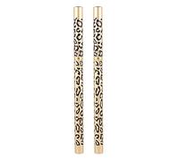 Hohopeti 2pcs Waterproof Eyebrow Pencil with Dual-ended Brush, Deep Brown Makeup Brow Crayon for Natural Eyebrow Shaping, Stylish Leopard Cover, Suitable for Everyday Use and Professional Random Style