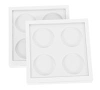 Hohopeti 2Pcs White Eyeshadow Palette Empty Box with Compartments and Magnetic Closure for Single Color Eyeshadow Blush Powder Foundation Cosmetics Organizer Portable Makeup Storage
