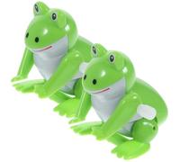 Hohopeti 2pcs Wind-up Frog Clockwork Playthings Educational Jumping Animal Safe Abs Material Fun Birthday