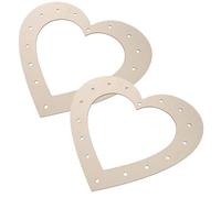 Hohopeti 2pcs Wood Heart Shaped Wreath Forms Natural Beige Wood Wreath for Craft Not Easy to Deform Classic Festival Decoration for Flower Craft
