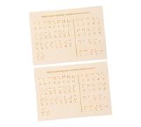 Hohopeti 2pcs Wooden Braille Alphabet and Number Board with Raised Dots Braille Learning Kit for Beginners and Sighted Individuals Portable Montessori Educational Tool for Practice and
