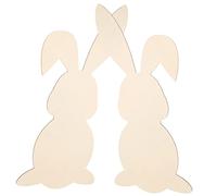 Hohopeti 2pcs Wooden Easter Bunny Cutouts DIY Crafts Hanging Decorations for Spring Home Classroom Paintable Rabbit Ornaments for Bunny Activity and Easter Theme Parties