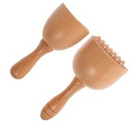 Hohopeti 2Pcs Wooden Handheld Back Roller Cup Massager for Muscle Relief, Body Massage Tool with Small Roller Design, Home Deep Tissue Massage Equipment for Relaxation and Meridian Therapy