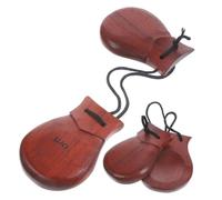 Hohopeti 2Pcs Wooden Handheld Castanets Spanish Percussion Instruments for Adults Large Size without Handle Educational Musical for Rhythm Practice
