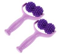 Hohopeti 2pcs Y-Shaped Manual Muscle Massager Stick with Spiky Roller Balls for Deep Tissue Relief Portable Body Massage Roller Tool with Handles for Neck Shoulders Yoga Office and Travel
