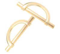 Hohopeti 2pcs Zinc Alloy Cabinet Handles, Semi-Circle Metal Drawer Pulls for Wardrobe and Kitchen Cupboards, Gold Brushed Finish Replacement Furniture Knobs with 96mm Hole Spacing