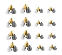 Hohopeti 3 Boxes Metallic Rivet Punk Nail Art Charms Flat-back Cone Studs for DIY Manicure Nail Decoration Jewelry with Lustrous Shine for Halloween Party and Salon Use
