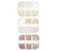Hohopeti 3 Boxes Nail Pearls Manicure Decor Semi-round Metal Beads Nail Art Charms DIY Salon Accessories