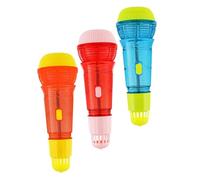 Hohopeti 3 Pcs Fake Microphone for Plastic Pretend Play Mics with Built Effects Lightweight and Easy to Use Music Props for Party Favors Dance Performances Ages