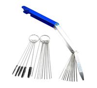 Hohopeti 3 Sets Carburettor Cleaner Kit with Precision Cleaning Needles and Brushes for Motorcycle Atv Engine Dirt Removal and Carbon Deposit Scrub Brushes Motorcycle Cleaning Tools