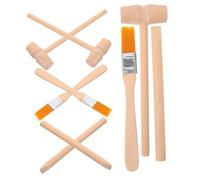 Hohopeti 3 sets Dinosaur Digging Tool Kit Educational Excavation with Wooden Hammer Brush for Geology Exploration and Gifts