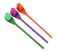 Hohopeti 3 Sets Kindergarten Balancing Stick Educational Outdoor Playing Game for Random Color Coordination and Sportsmanship Training Egg and Spoon Random Color