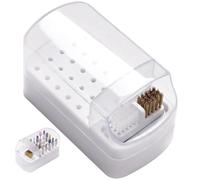 Hohopeti 30-slot Grinding Head Box Plastic Nail Drill Bit Holder Stylish Simple Appearance Design Practical Manicure Supply Organizer Keeps Desktop Clean and Neat for Nail Art