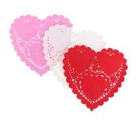 Hohopeti 300 Sheets Mini Heart Paper Doilies Decorative Lace Placemats for Cakes Desserts Snacks Greaseproof Catering Coasters for Weddings Valentine S Day Parties