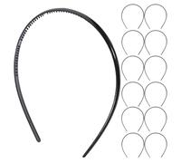 Hohopeti 30pcs Black Plastic Toothed Headbands for Women, Lightweight Comfortable Hairbands with Comb Teeth Design, Suitable for Daily Styling and Party Hair Accessories