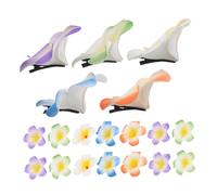 Hohopeti 30pcs Plumeria Hair Clips Artificial Tropical Flower Hairpins for Women Secure Hold Summer Beach Wedding Party Accessories Multi Color