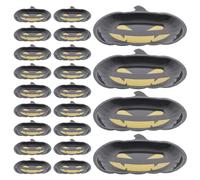 Hohopeti 30pcs Pumpkin Shaped Halloween Party Plates Paper Dinnerware Snack Tray for Fall Celebrations Thanksgiving and Halloween Tableware