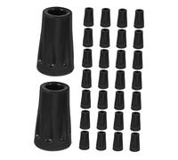 Hohopeti 30pcs Shock Absorbing Walking Stick Rubber Ends Heavy Duty Skid Trekking Pole Tips Replacement for Hiking Poles Stability Rocky Terrain