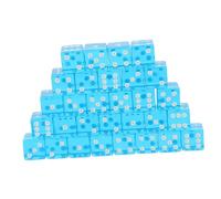 Hohopeti 30pcs Transparent Sky Blue Six-sided Game Dice for Board Games Party Accessories Lightweight Acrylic Dices for Home and Outdoor Entertainment