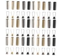 Hohopeti 30sets Black Rope Buckles Cord Locks for Drawstrings Practical Cord End Caps Alloy Drawstring Clips Clothing Lanyard Toggles