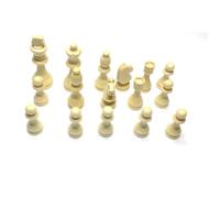 Hohopeti 32pcs Wooden International Chess Pieces Dual Color Brown and White Chessmen Replacement Accessories for Educational Board Games and Beginners