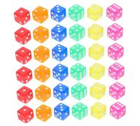 Hohopeti 36pcs Acrylic Transparent Six Sided Dice Set for Board Games Math Teaching Tools Party Activities Dice for Counting and Educational Use
