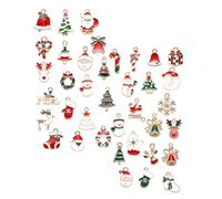 Hohopeti 38pcs Alloy Christmas Bracelet Pendants DIY Decoration Accessories Festive Charms for Jewelry Making Party Decor