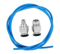 Hohopeti 3d Printer Ptfe Bowden Tube Extruder Kit 1m 2x4mm Ptfe Tube, Pc4-m6 and Pc4-m10 Pneumatic Connectors for Remote Filament Feeding