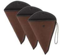 Hohopeti 3Pcs 12-Hole Ocarina Protective Storage Bag Set, Thickened Brown Cotton Travel Pouch with String, Break-Proof Musical Instrument Carrying Case for Daily Use and Accessories