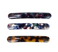 Hohopeti 3pcs Acetate Hairpins for Women, Rectangular Rounded Head Hair Clips, Spring Loaded Ponytail Holders, Creative Hair Accessories for Daily and Casual Use Random Color Random Color