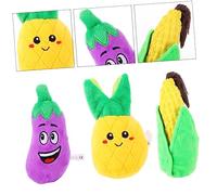 Hohopeti 3pcs Adorable Plush Squeaky Toy for Dogs and Cats Educational Fruit Vegetable Design for Interactive Play and Bonding for Fetching and Tug War