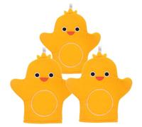 Hohopeti 3pcs Bath Mitts Cartoon Animal Shower Gloves Soft Cotton Washcloths for Lightweight Bath Scrubber Suitable for Home Travel