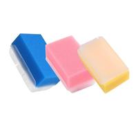 Hohopeti 3Pcs Bath Sponge Sensory Massage Brush for Newborns Gentle Soft Bristle Portable for Scalp Cleaning and Early Sensory Exercise Pink Blue Yellow