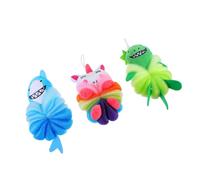 Hohopeti 3pcs Bathing Balls Animal Loofah Sponge Cartoon Shower Puff Soft Exfoliating Body Scrubber for Boys and Gentle Scalp Massage and Deep Cleaning
