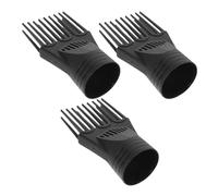 Hohopeti 3pcs Black Hair Dryer Comb Attachment Lightweight Plastic Concentrator Nozzle for Targeted Airflow Ergonomic Blow Dryer Replacement Accessory for Professional Hair Styling and