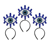 Hohopeti 3pcs Blue Evil Eye Headbands Stylish Hair Band Women S Hair Accessories Cute Cartoon Hoop for Halloween Party Cosplay and Everyday Wear