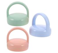 Hohopeti 3Pcs Bottle Lids Leakproof Screw Cap Replacement with Portable Handle Plastic Milk Bottle Sealer Set Travel-Friendly in Blue Pink and Green