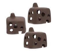 Hohopeti 3pcs Clay Aquarium Fish Hideout Caves for Betta Shrimp Small Cave Tank Decorations Porous Breeding Shelter Natural Look Stress-reducing Safe Fish Tank Ornament