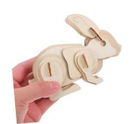 Hohopeti 3pcs DIY Wooden Puzzle Kit for Adults Creative Rabbit Model for Coloring and Painting Enhances Fine Motor Skills and Hand-eye Coordination Educational Craft for Home and School