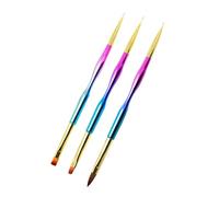 Hohopeti 3pcs Double-ended Nail Art Painting Brushes for Home and Salon Use Plastic Body Nail Drawing Pens for Fine Lines Dots Flowers and Pattern Design Fingernails