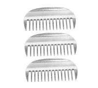 Hohopeti 3pcs Double Sided Metal Pet Grooming Comb for Dogs Cats Horses Polished Surface Massage Tool for Shedding Tangles Knots Antistatic Wide Tooth Deshedding Comb with Comfortable