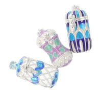 Hohopeti 3pcs Enamel Hollow Essential Oil Diffuser Pendants Portable Lightweight Aromatherapy Charms for Jewelry Making Craft Women