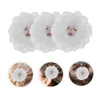 Hohopeti 3Pcs Flower Barrette Clips Pearl Decorated Hairpins for White Floral Hair Accessories for Birthday Wedding Party and Daily Styles