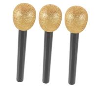 Hohopeti 3Pcs Glitter Microphone Props Foam Microphones for Parties Sparkly Costume Accessories for Role Playing and Party Favors Easy to Hold and Carry