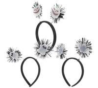 Hohopeti 3pcs Halloween Glow in Dark Bat Wing Headband Set Spooky-cute Lightweight Hair Accessories with Ghost and Pumpkin Designs for Adults Party Cosplay