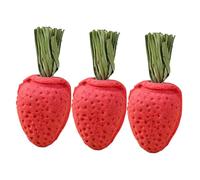 Hohopeti 3pcs Hamster Chewing Toy Small Strawberry Shape Bite Chew Sticks Set for Hamsters Chinchillas Rabbits Pet Boredom Relief Activity