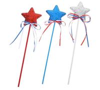 Hohopeti 3pcs Independence Day Star Wands Lightweight and Patriotic Party Favors for Fourth of July Celebrations Comfortable Grip Encourages Creative Play Reusable Design