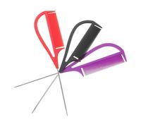 Hohopeti 3pcs Metal Needle Pintail Hairdressing Combs for Precise Sectioning and Highlighting Long Tail Rat Tail Styling Brushes in Purple Black Red Anti-stain Salon Tools for Braiding and